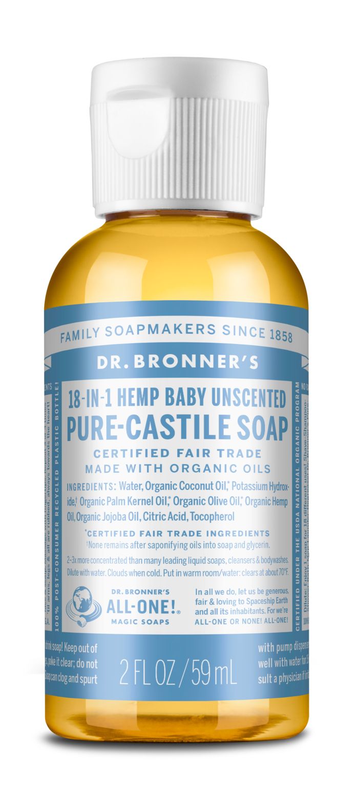 Dr Bronner's Pure-Castille Liquid Soap Baby 59ml