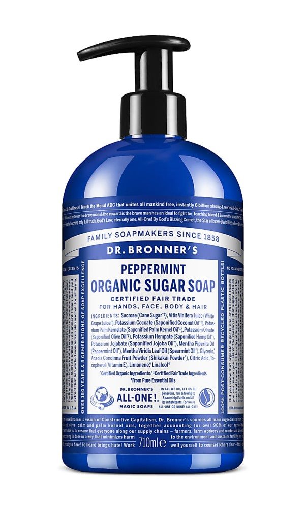 Dr Bronner's Peppermint Organic Sugar Soap 355ml