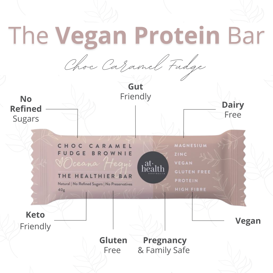 At Health Chocolate Caramel Fudge Brownie - Vegan Protein Bar40g