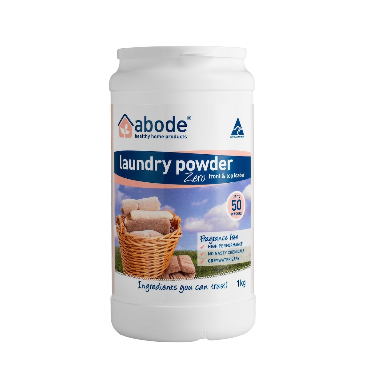 Abode Laundry Powder Fragrance Free 1kg