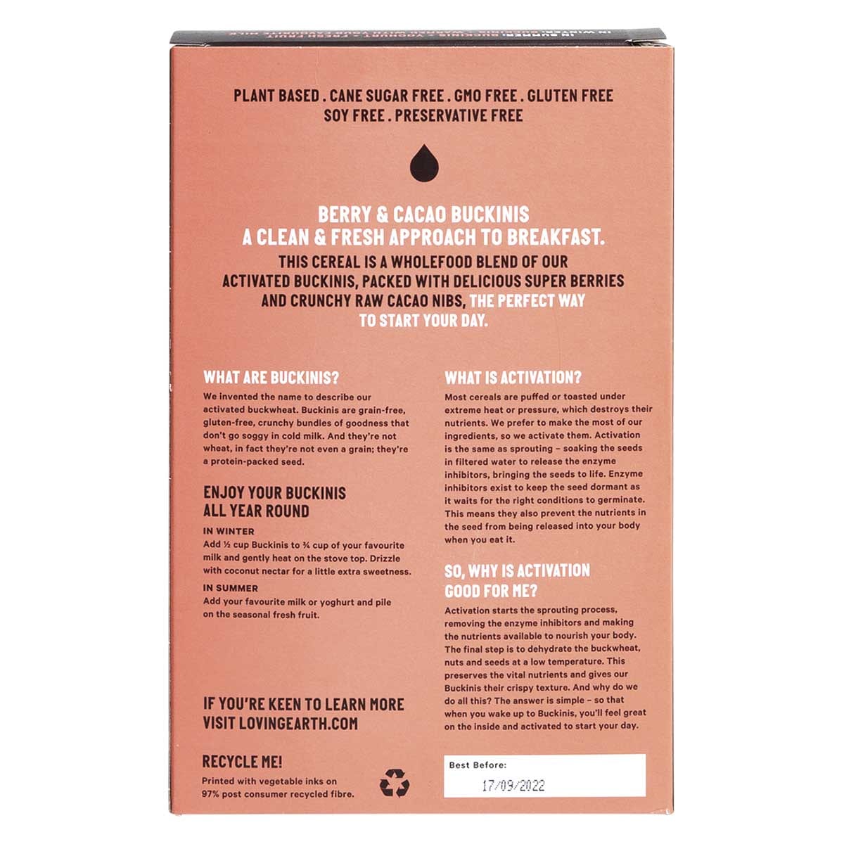 Loving Earth Buckinis Berry & Cacao 400g