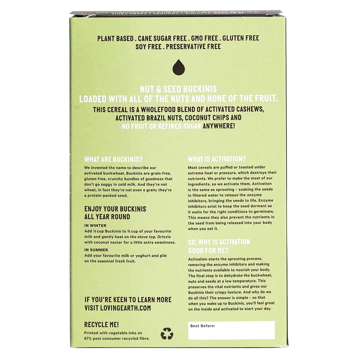 Loving Earth Buckinis Nut & Seed 400g