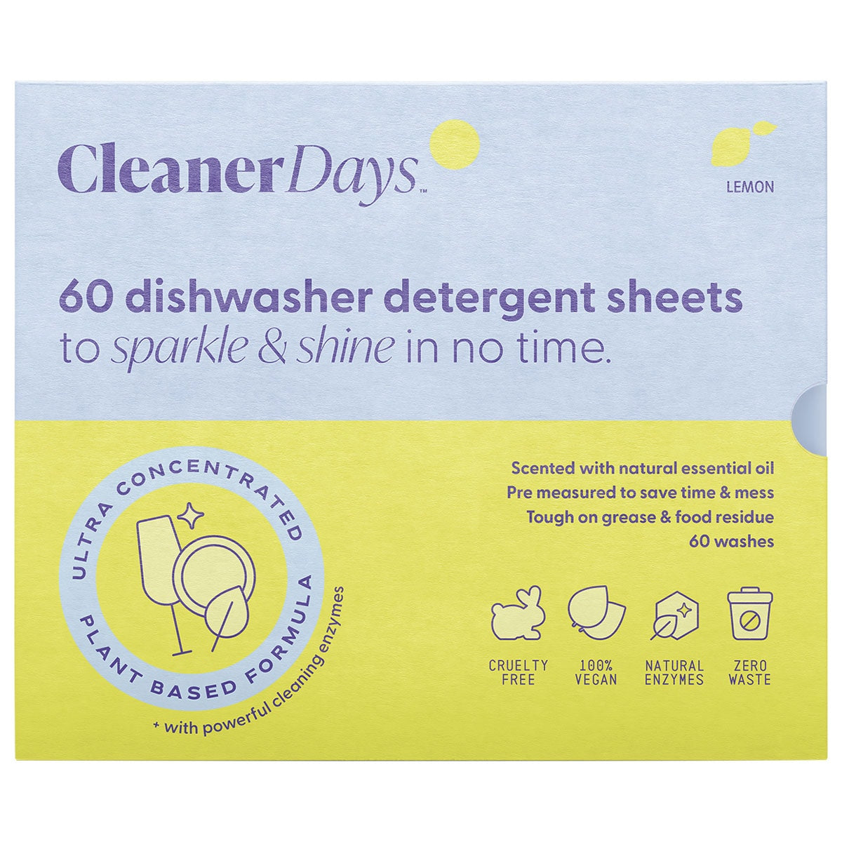 Cleaner Days dishwasher Sheets Lemon 60s