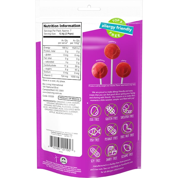 YumEarth Organic Lollipops Vitamin C