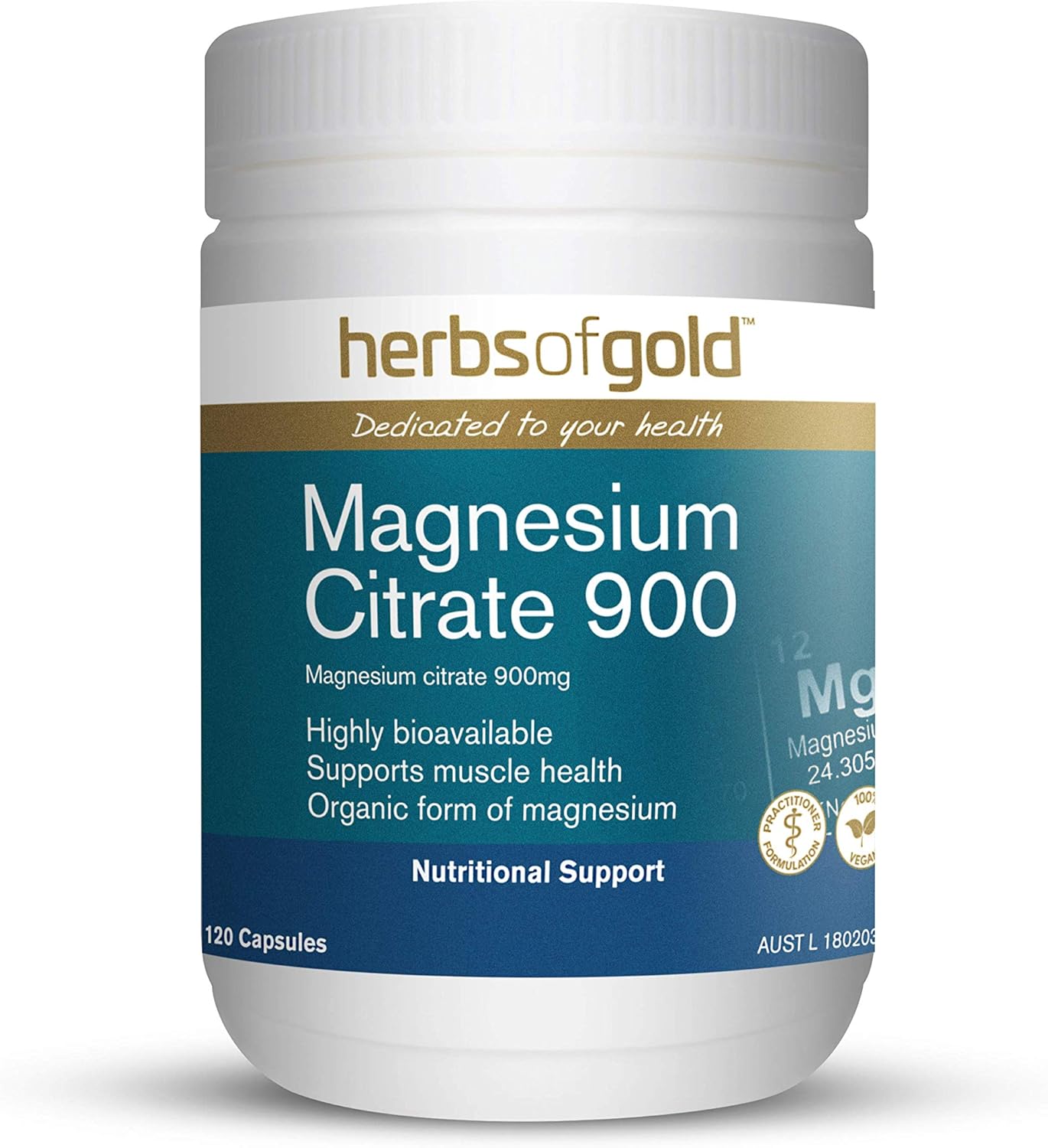 Herbs of Gold Magnesium Citrate 120vc