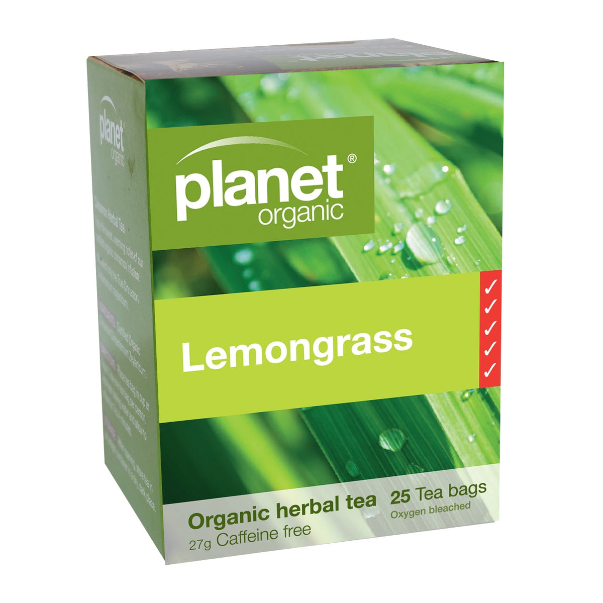 ORGANIC TEA BAGS LEMONGRASS 25TB Cherish Health