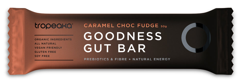 Tropeaka Goodness Gut Bar Caramel Choc Fudge 50g