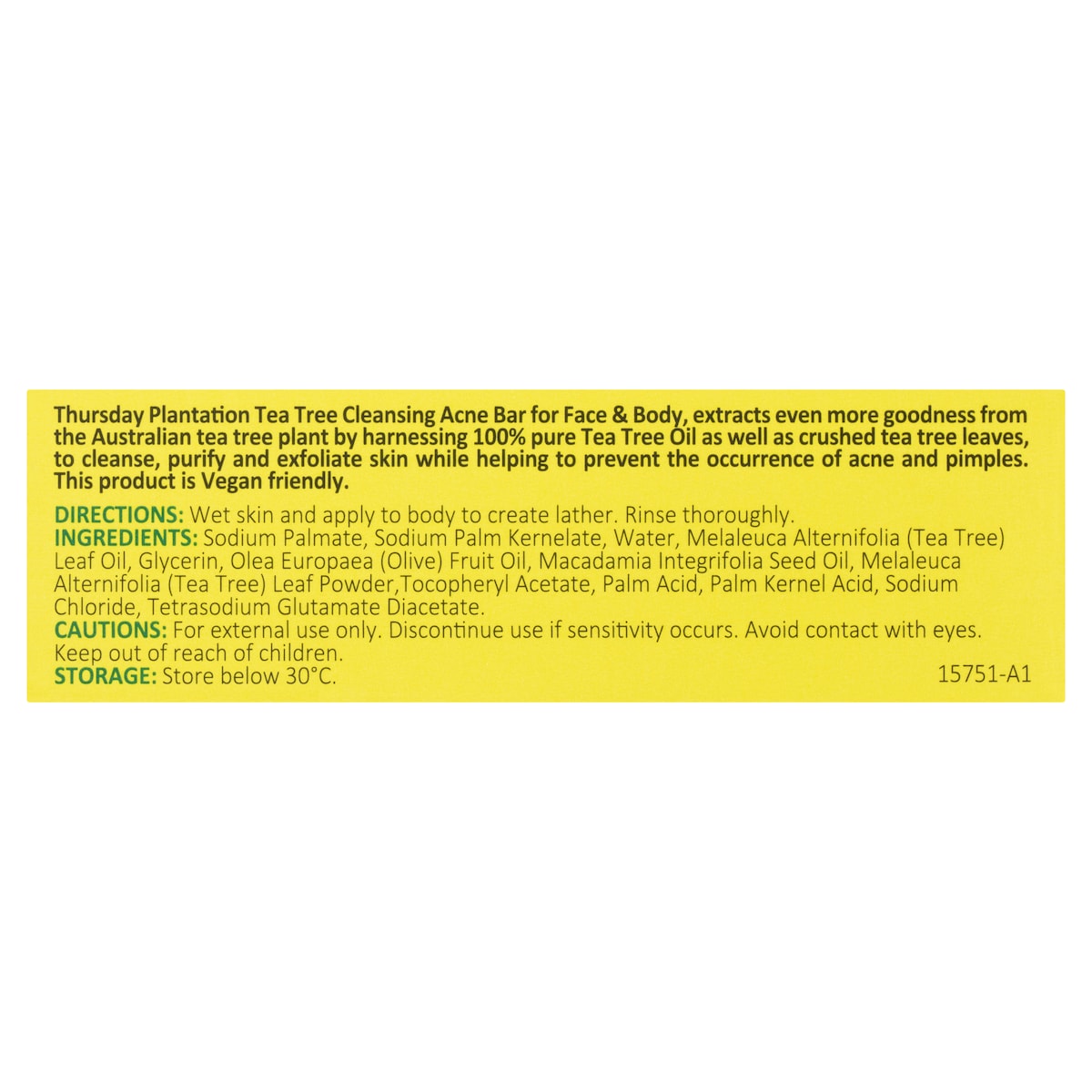 Thursday Plantation Tea Tree Cleansing Acne Bar for Face & Body 95g