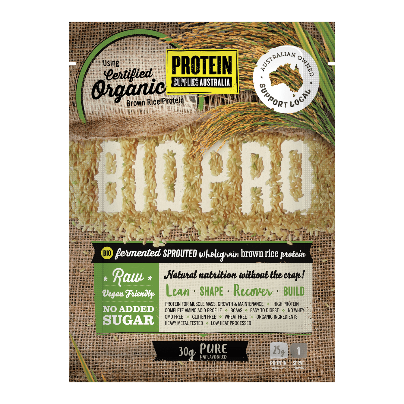 PROTEIN SUPPLIES AUSTRALIA BioPro Organic Pure 500g