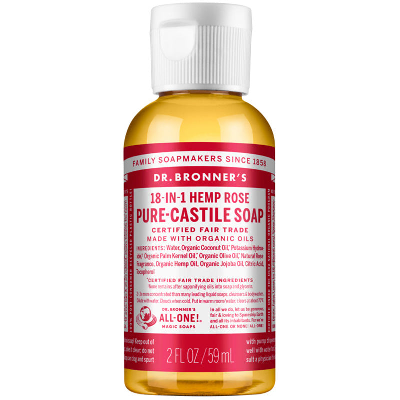 Dr. Bronner's Pure Castile Liquid Soap Rose 59ml