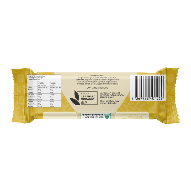 Food to Nourish Bliss bar Luscious lemon 40g