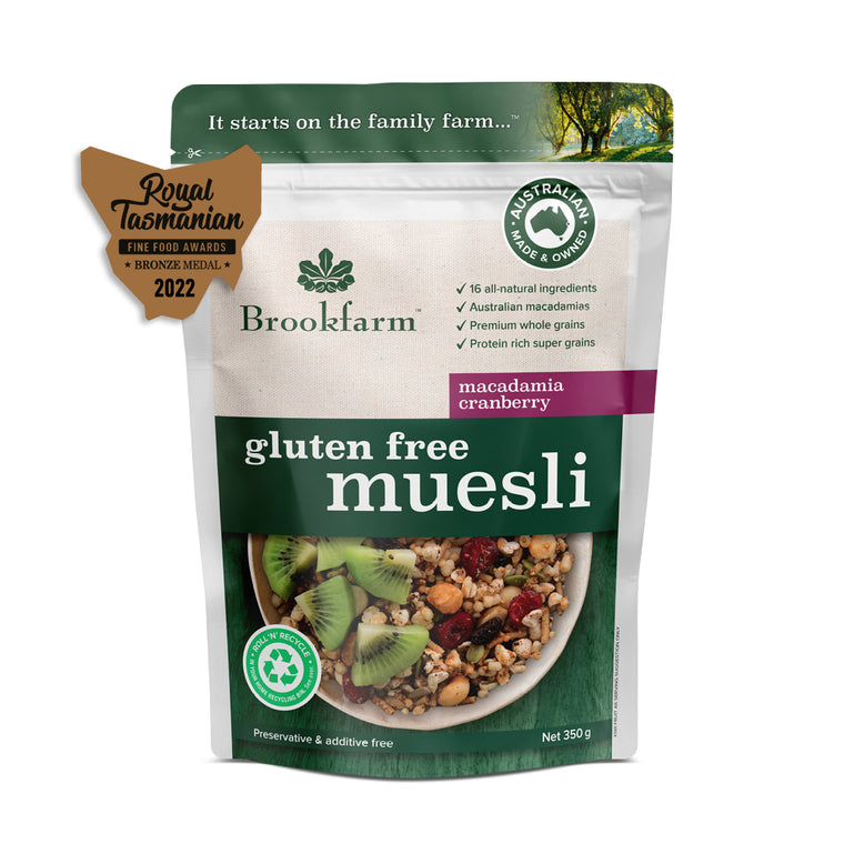 Brookfarm Gluten Free Muesli Macadamia Cranberry 350G