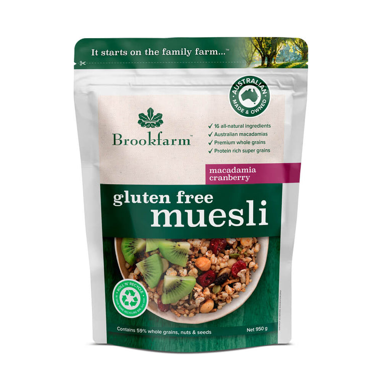 Brookfarm Gluten Free Muesli Macadamia Cranberry 350G