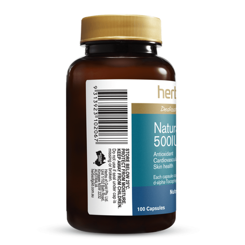 Herbs of Gold Natural Vitamin E 500IU 100c