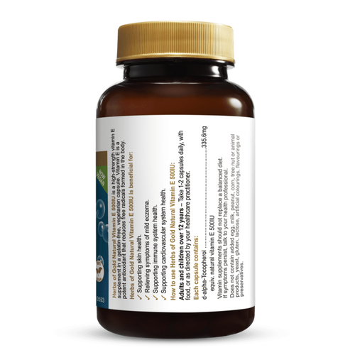 Herbs of Gold Natural Vitamin E 500IU 100c