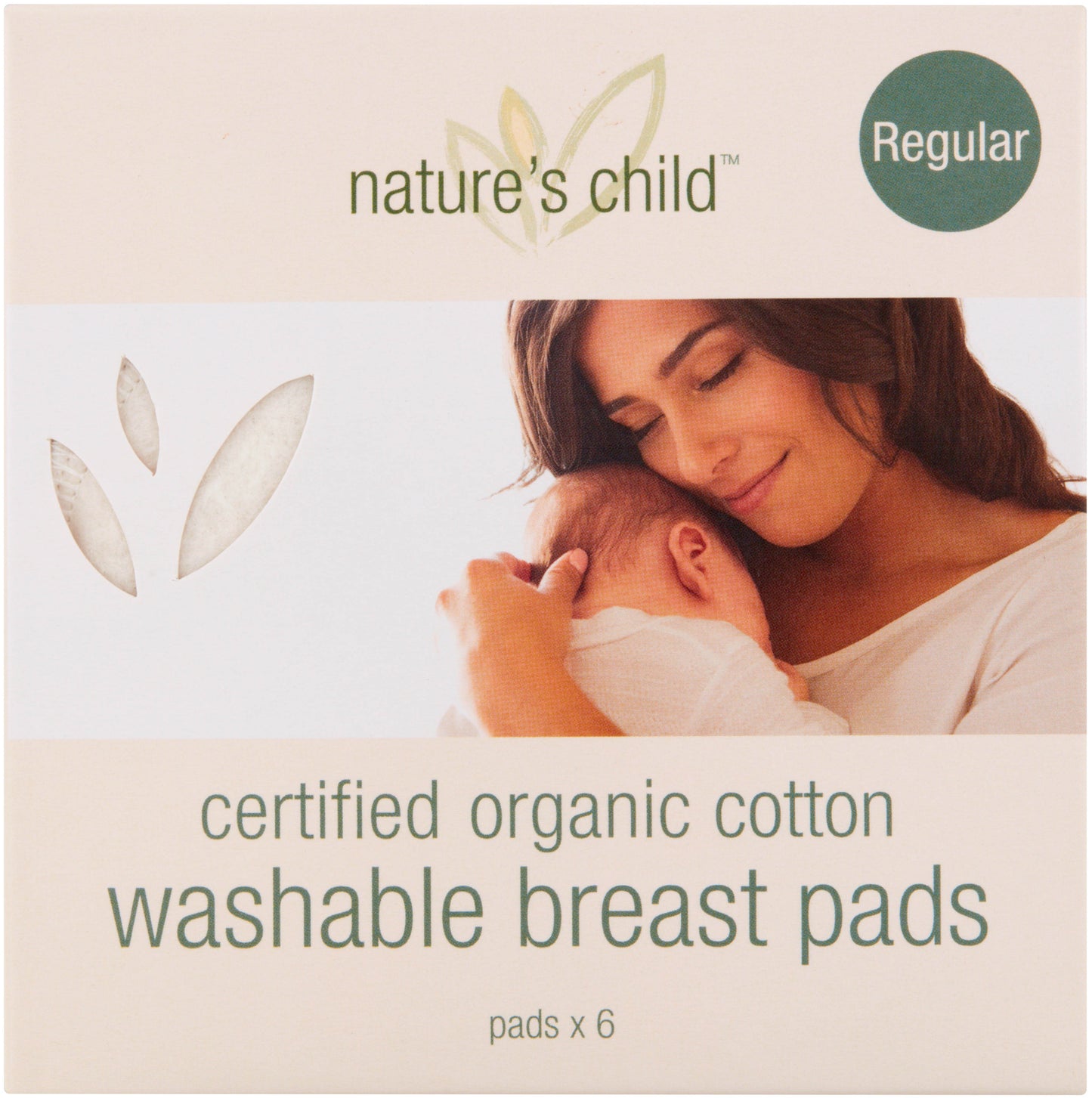 Nature's Child Breast Pads Reusable Regular 6pk