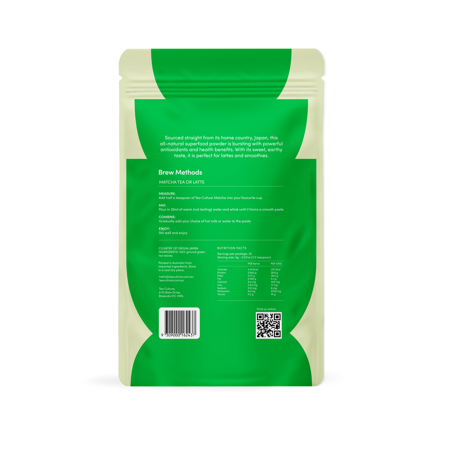 Tea Culture™ Organic Matcha 70g