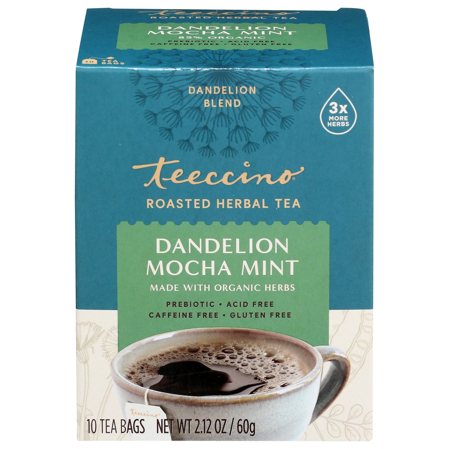 Teeccino Chicory Tea Dandelion Mocha Mint 10tb
