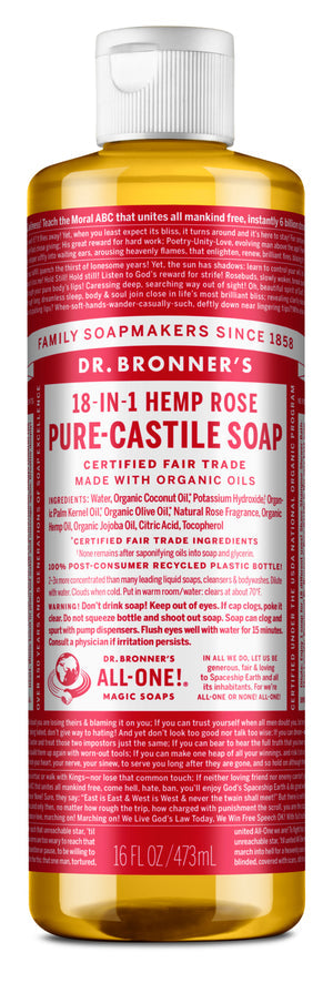 Dr Bronner's Rose Castile Soap 473ml