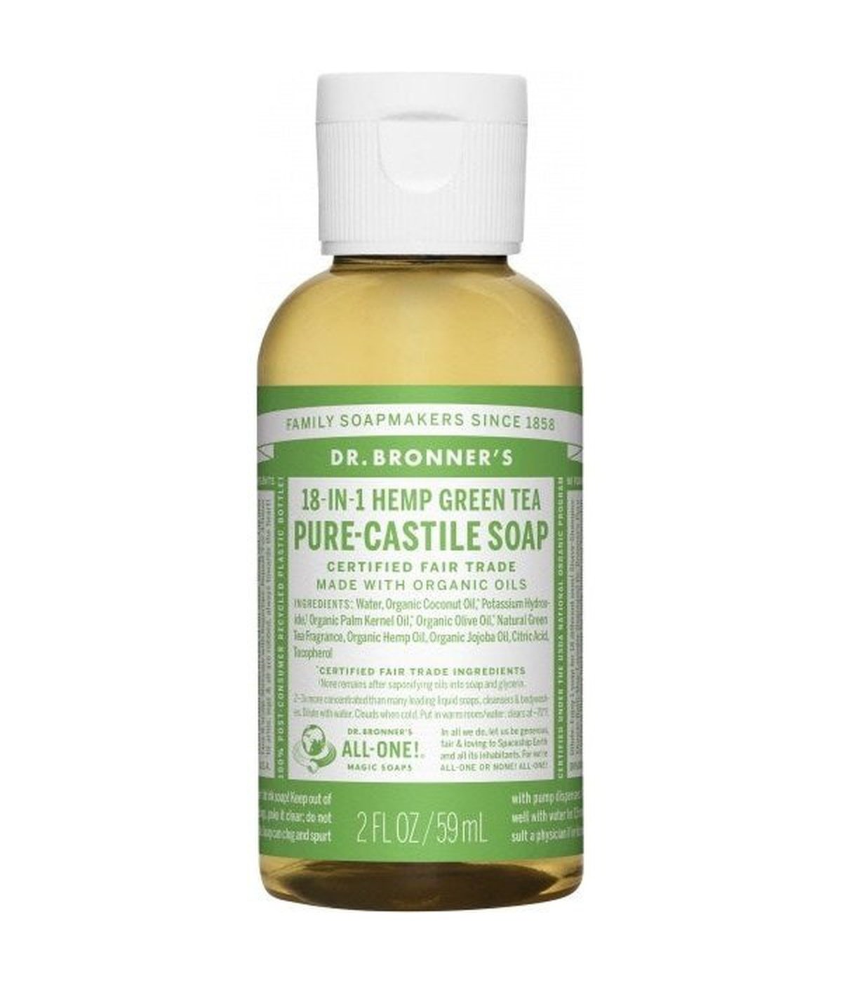 Dr Bronner's Green Tea Castile Liquid Soap 59ml