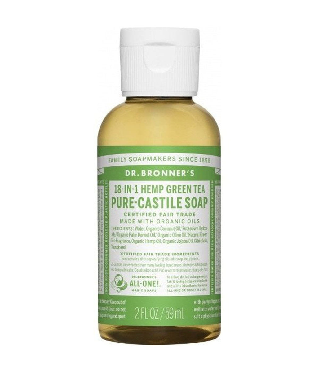 Dr Bronner's Green Tea Castile Liquid Soap 59ml Cherish Health
