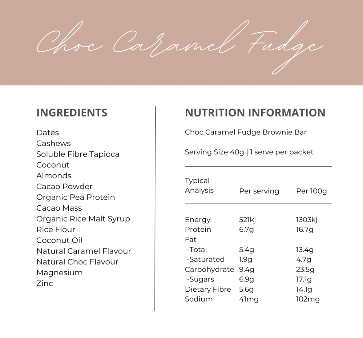 At Health Chocolate Caramel Fudge Brownie - Vegan Protein Bar40g