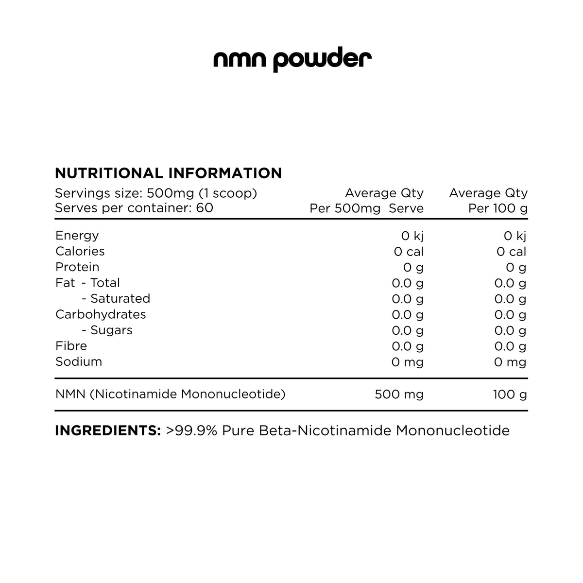 Switch Nutrition NMN Powder 30g