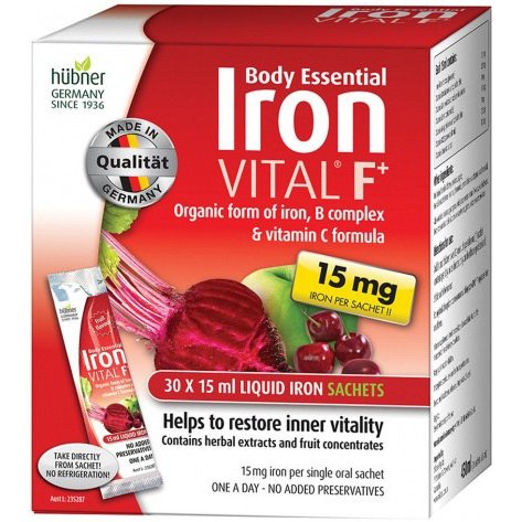 Silicea Body Essential Iron VITAL F+ (15mg Iron) Sachets Pack