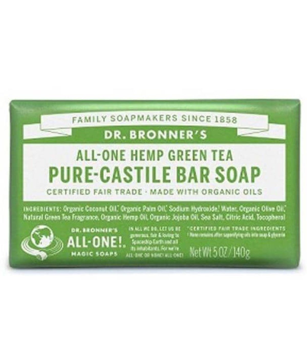 Dr Bonner's Green Tea Soap 140g