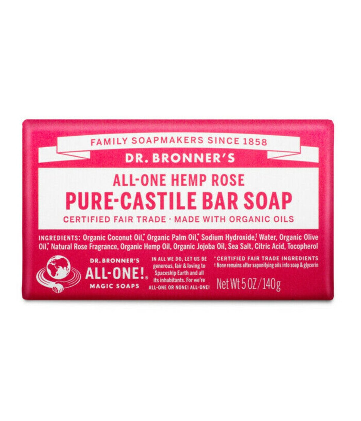 Dr Bronner's Rose Soap 140g