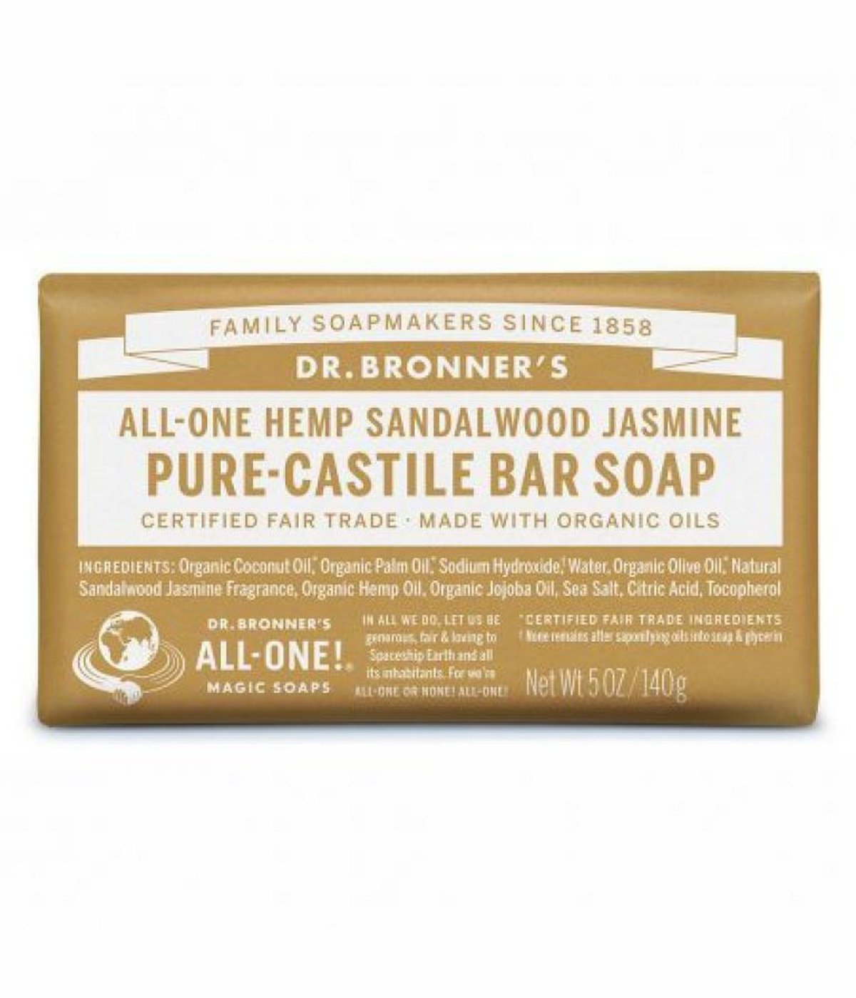 Dr Bonner's Sandalwood & Jasmine Soap 140g