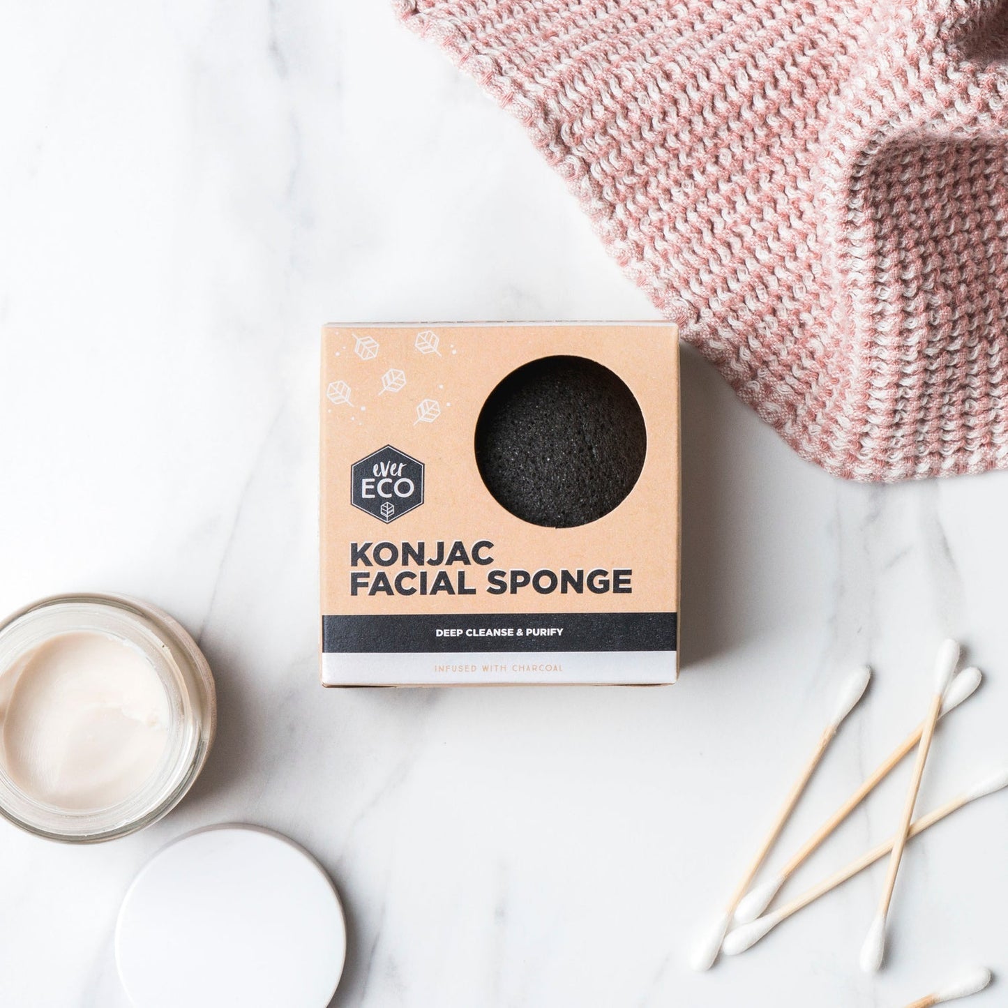 Ever Eco Konjac Facial Sponge - Charcoal