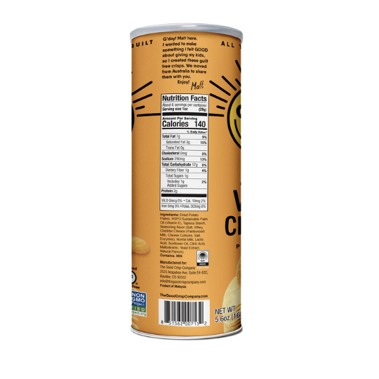 The Good Crisp Company Potato Crisps Aged White Cheese 160g