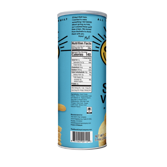 The Good Crisp Company Sea Salt and Vinegar 160g