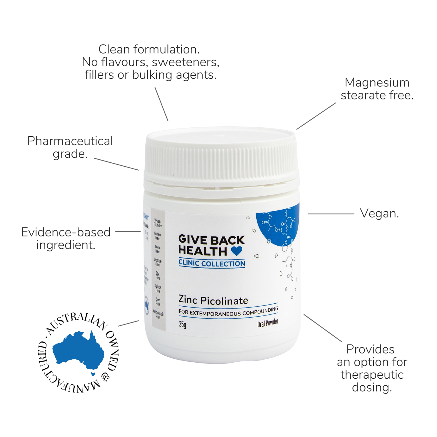 Give Back Health Zinc Picolinate 25g