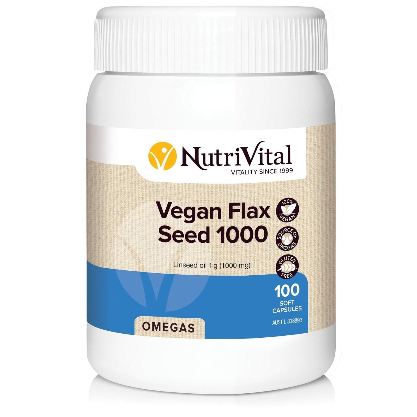 NutriVital Vegan Flax Seed 1000 100c