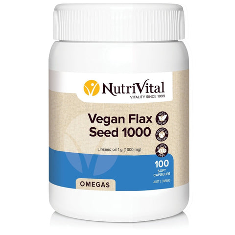 NutriVital Vegan Flax Seed 1000 100 caps