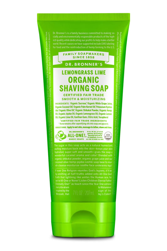 Dr Bronner's Shaving Soap Lemon grass lime 207ml
