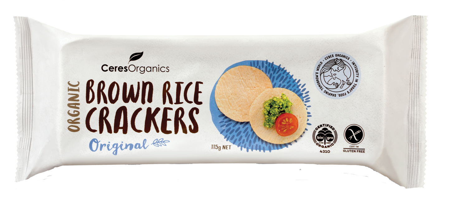 Ceres Organic Brown Rice Crackers Original 115g