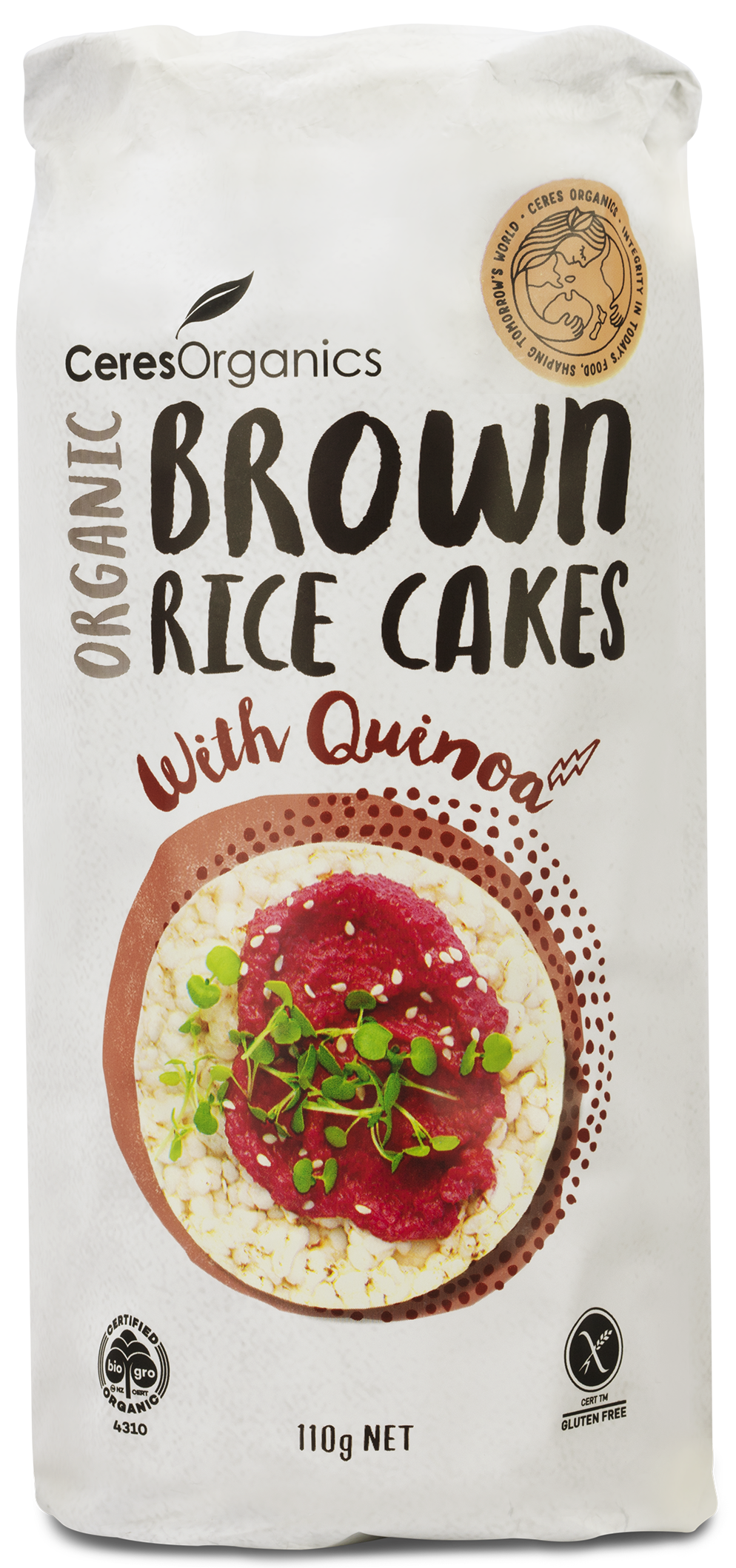 Ceres Organic Brown Rice Cakes with Quinoa - 110g
