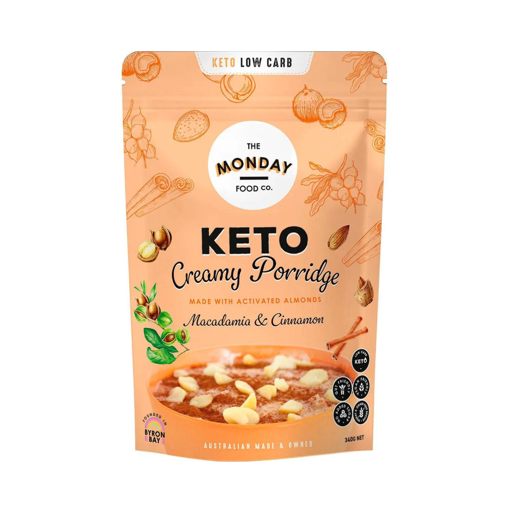 The Monday Food Co Keto Creamy Porridge Macadamia & Cinnamon 340g
