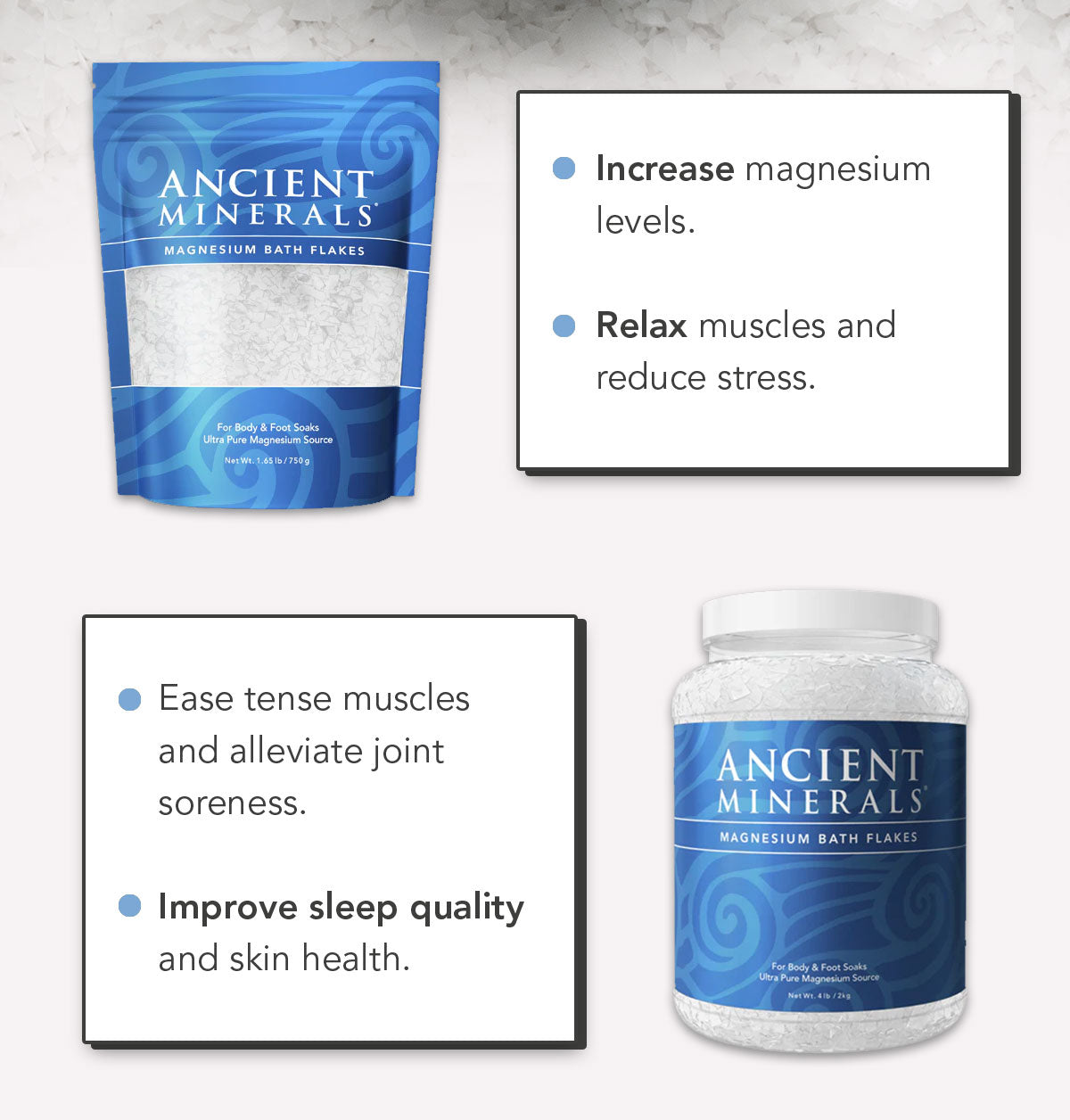 Ancient Minerals Bath Flakes - 750g - Full Strength