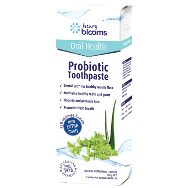 Henry Blooms Probiotic Toothpaste Peppermint 100g