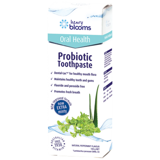 Henry Blooms Probiotic Toothpaste Peppermint 100g