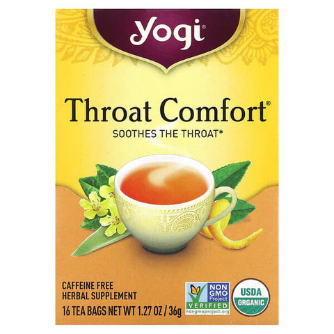 YOGI TEA Herbal Tea Bags Throat Comfort - 16 Tea Bags