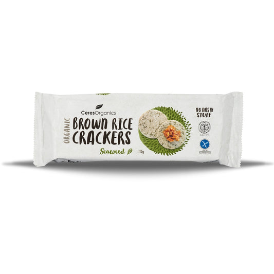 Ceres Organic Brown Rice Crackers Seaweed - 115g