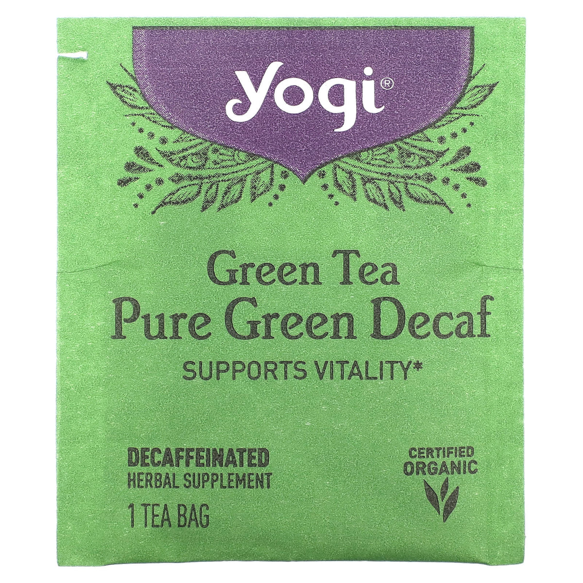 YOGI TEA Herbal Tea Bags Green Tea - Decaf - 16 Tea Bags