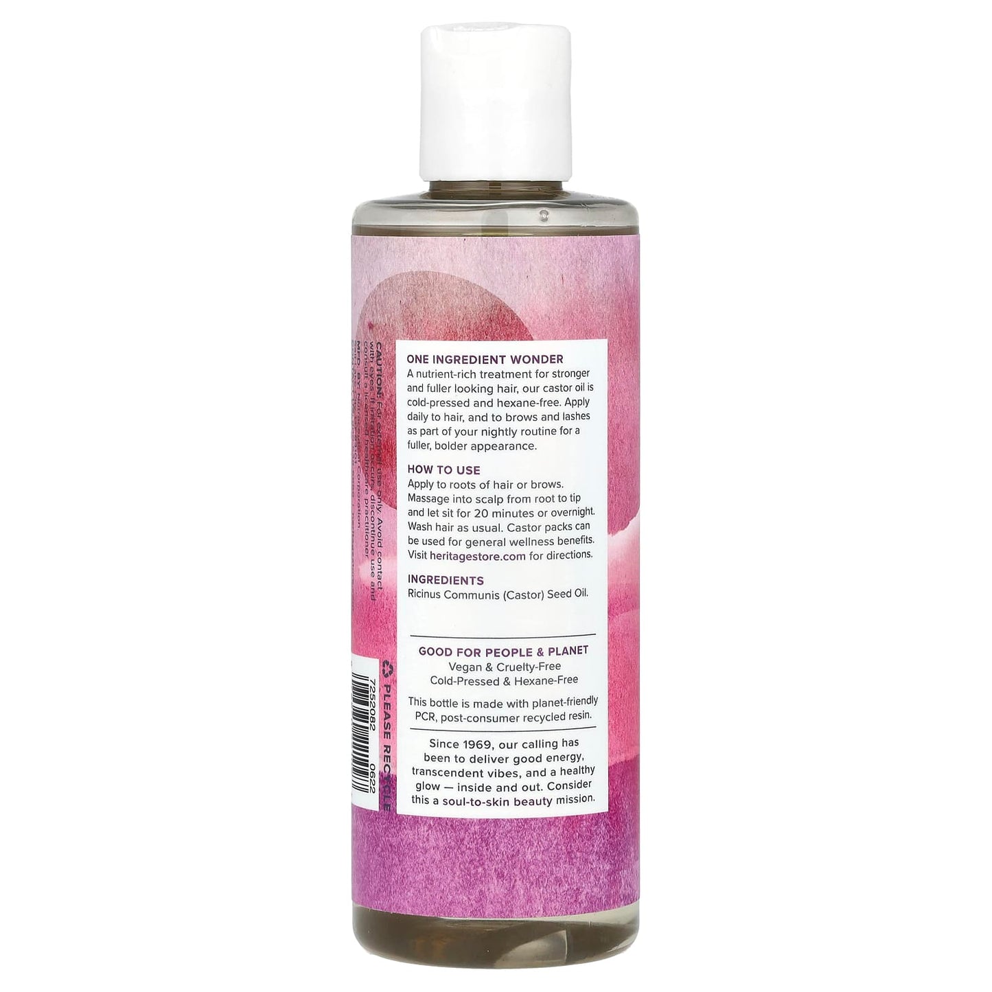 Heritage Store Castor Oil 100% Cold Pressed 237ml