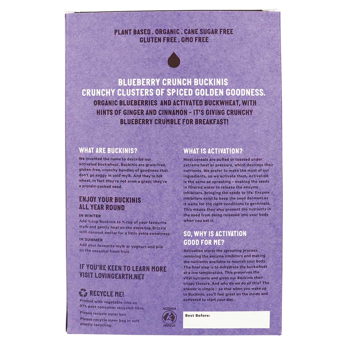Loving Earth Buckinis Blueberry 400g