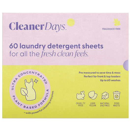 Cleaner Days Laundry Sheet Fragrance Free 60s